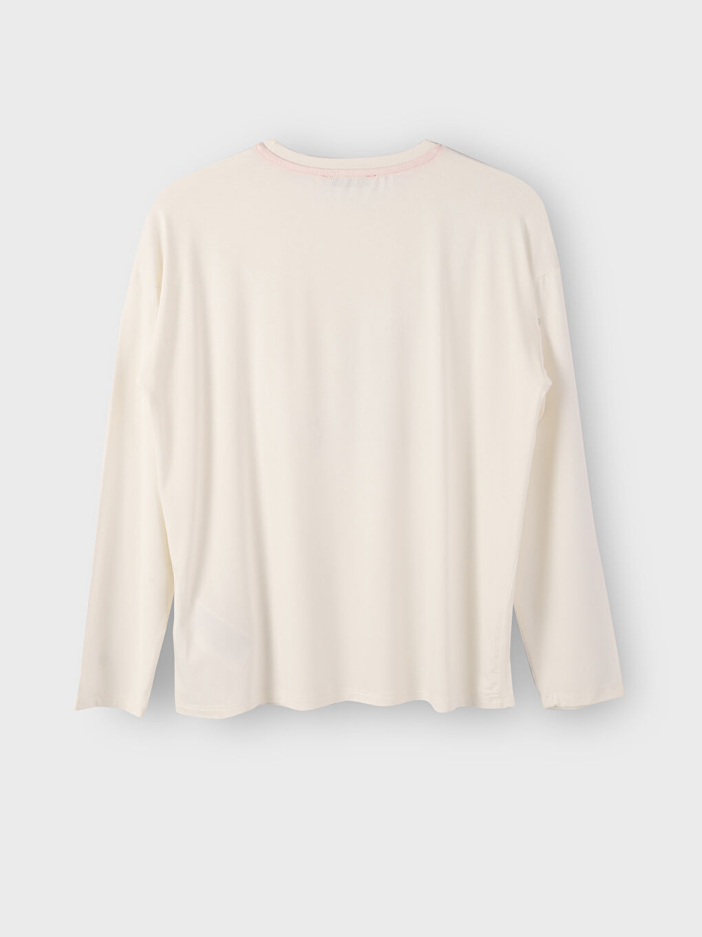 Ensemble de pyjama à manches longues imprimé à col rond pour femmes-3