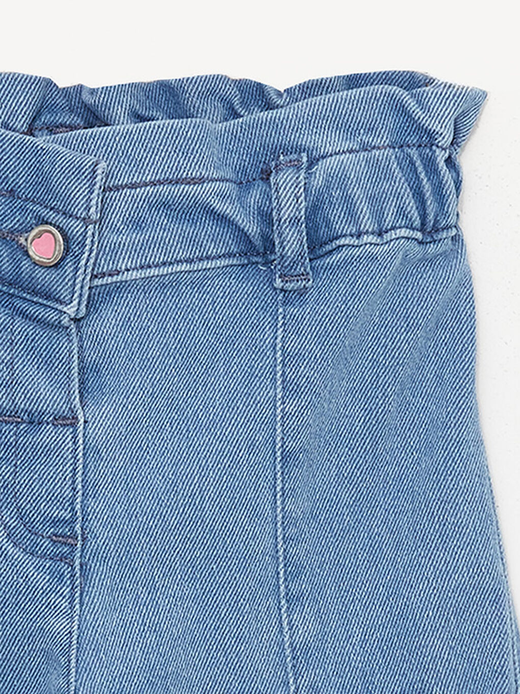 İndigo Nakış Detaylı Kız Bebek Jean Pantolon-1