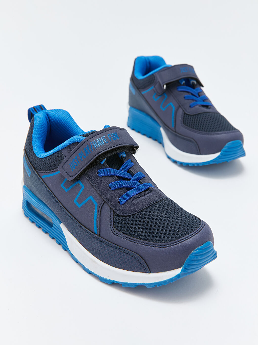 Mavi Bağcık ve Cırt Cırtlı Erkek Çocuk Spor Ayakkabı-2