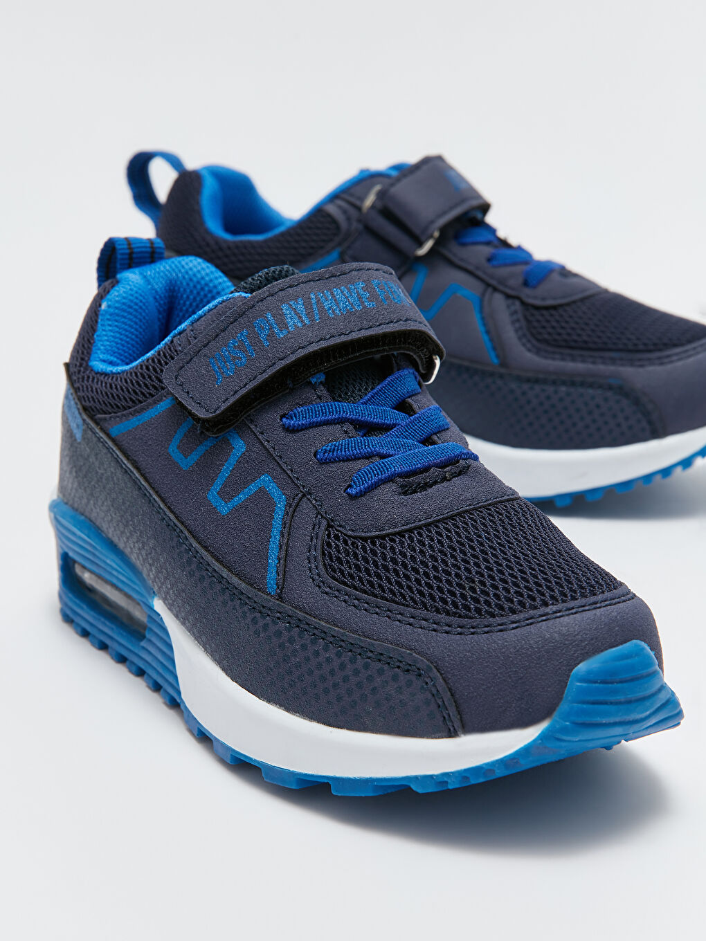 Mavi Bağcık ve Cırt Cırtlı Erkek Çocuk Spor Ayakkabı-4