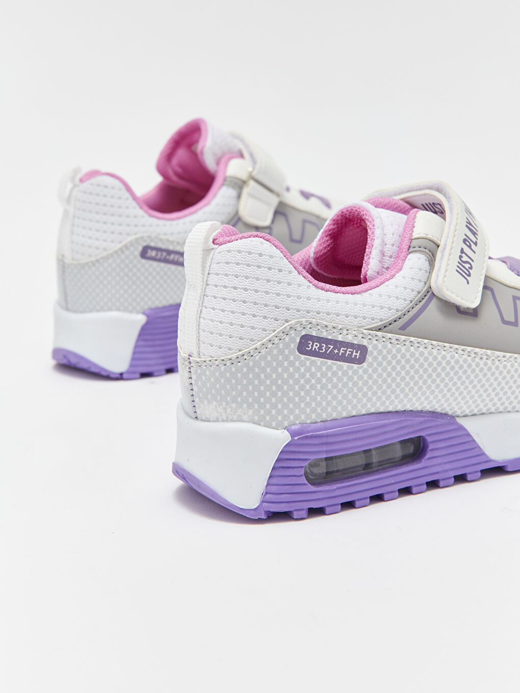 Beyaz Cırt Cırtlı Renk Bloklu Kız Çocuk Spor Ayakkabı-4