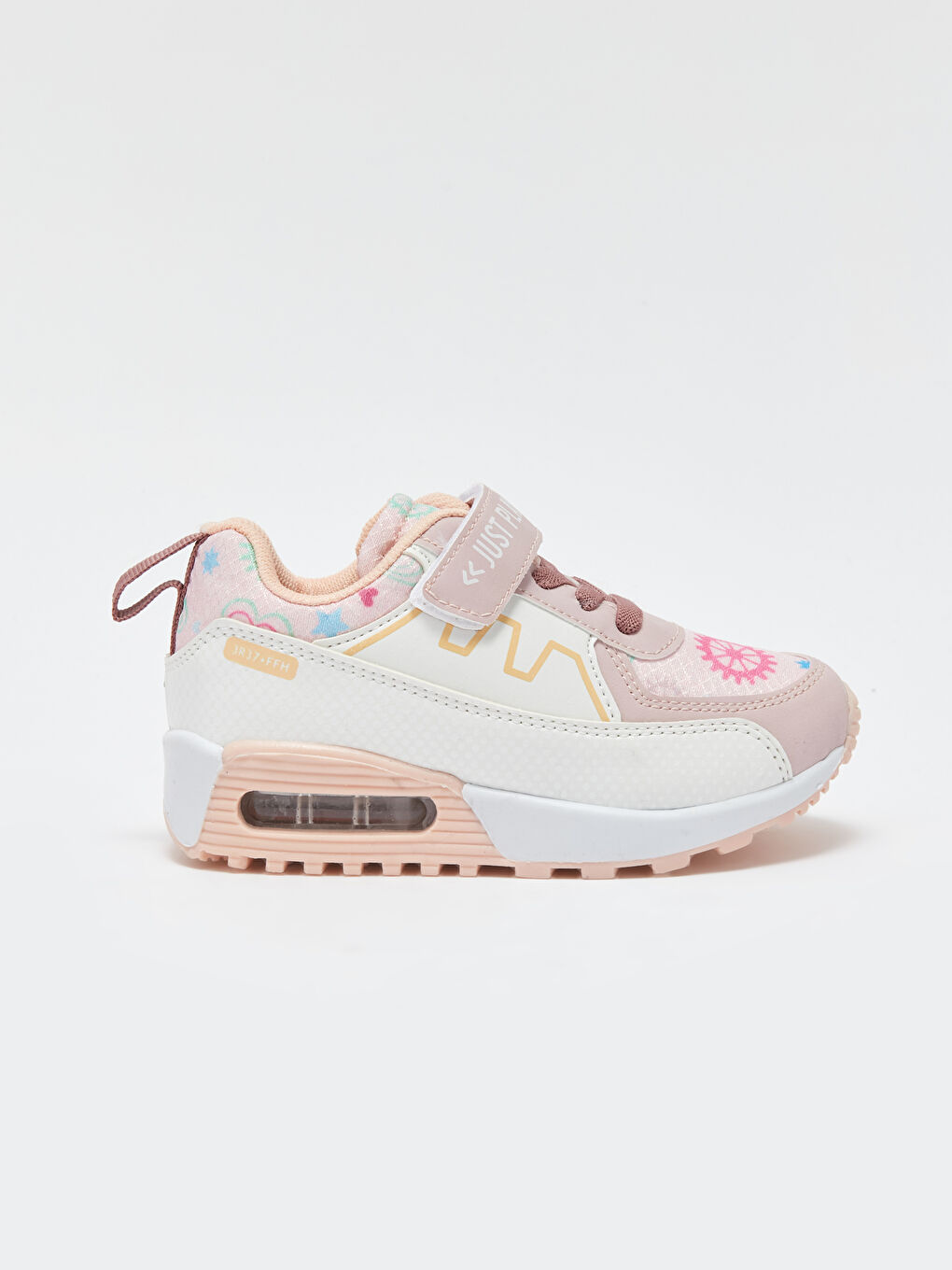 Pembe Cırt Cırtlı Renk Bloklu Kız Çocuk Spor Ayakkabı-1