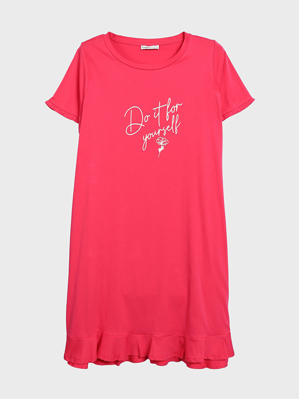 Crew Neck Printed Women's Nightdress