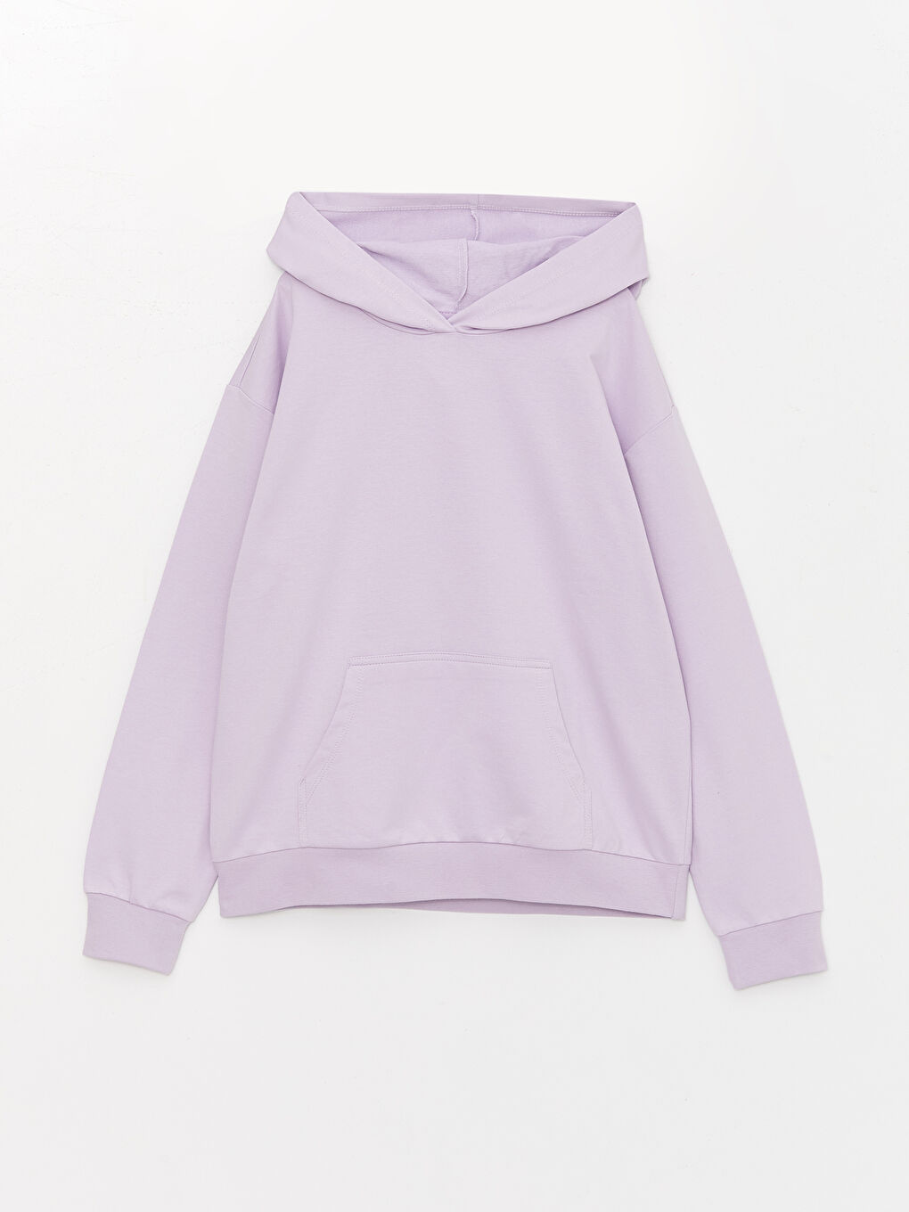 Lila Basic Uzun Kollu Kız Çocuk Hoodie ve Eşofman Altı-1
