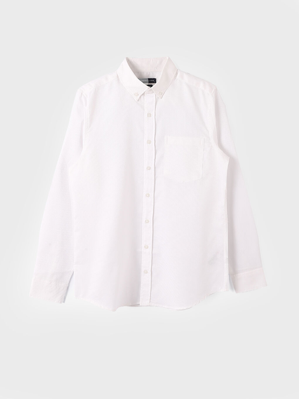 قميص رجالي كم طويل بقماش دوبي بقصة عادية