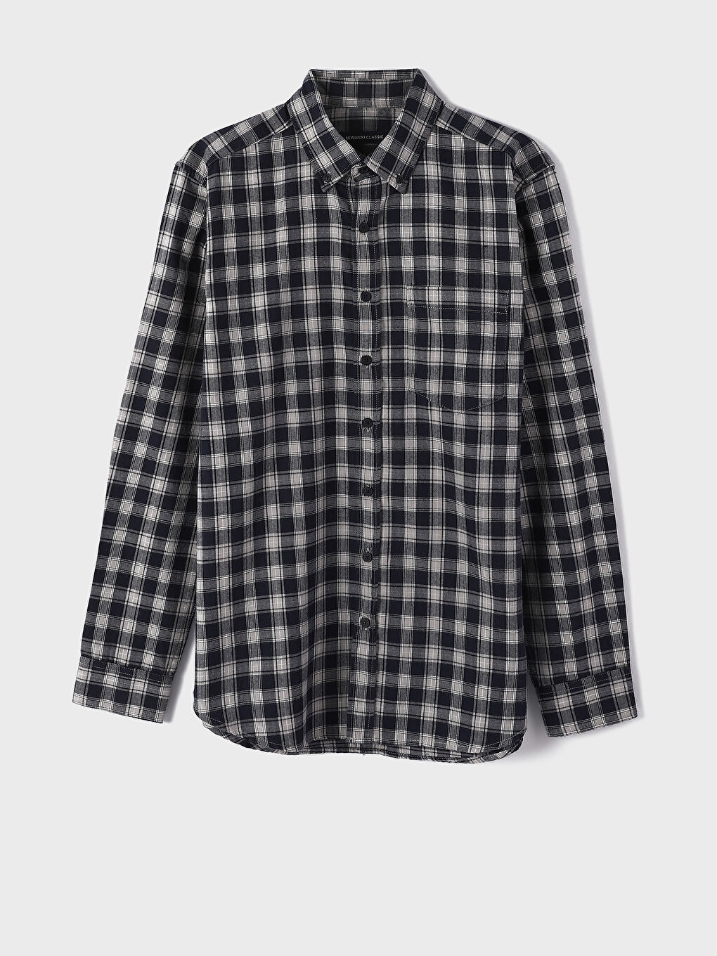 Regular Fit Long Sleeve Plaid Men's Flannel Shirt-1