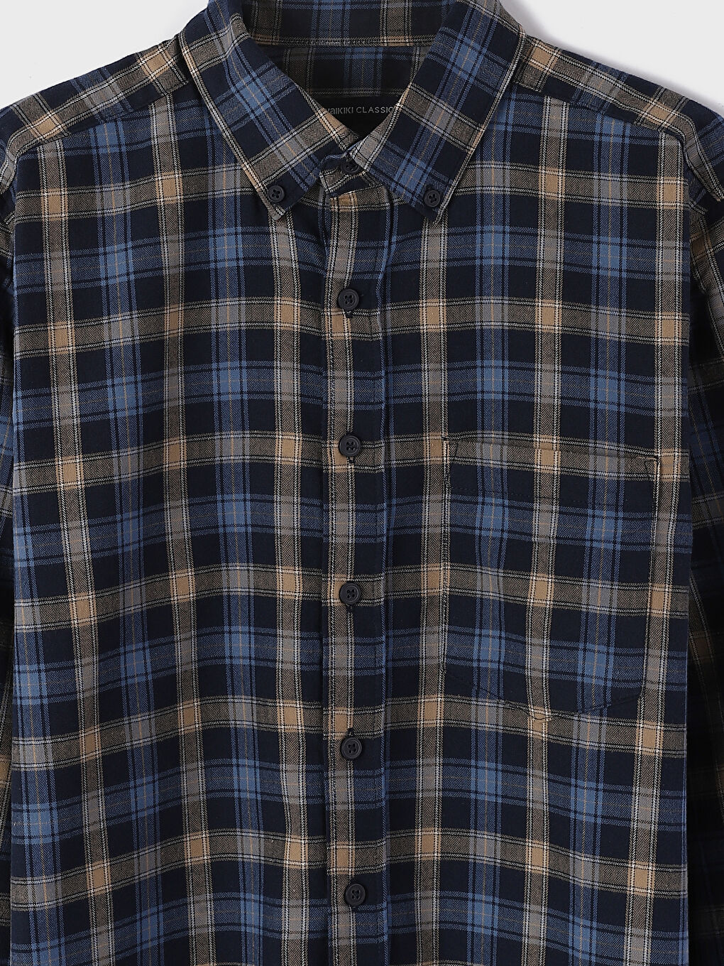 Regular Fit Long Sleeve Plaid Men's Flannel Shirt-5