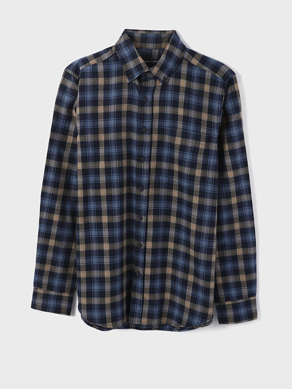 Regular Fit Long Sleeve Plaid Men's Flannel Shirt