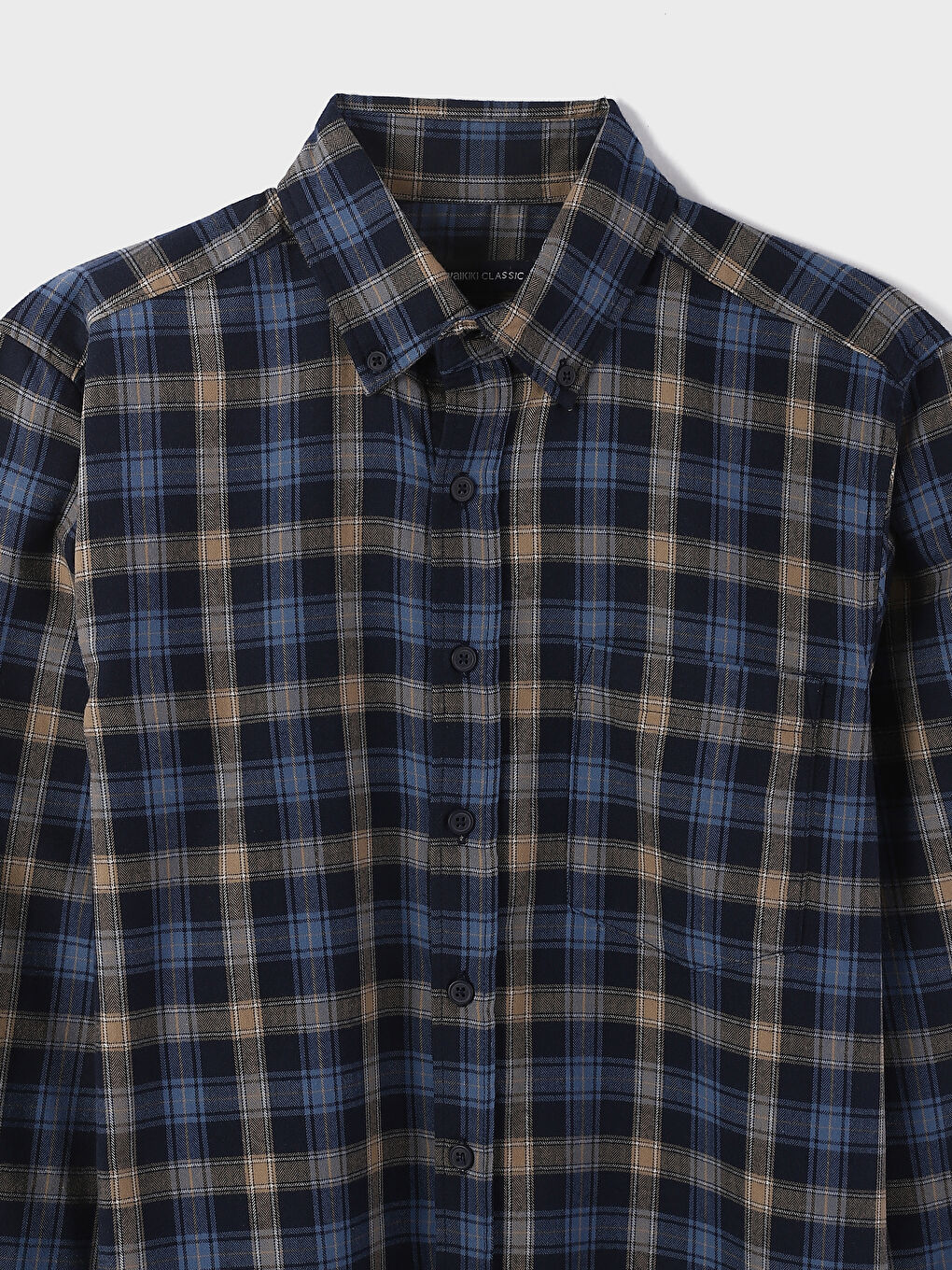 Regular Fit Long Sleeve Plaid Men's Flannel Shirt-4