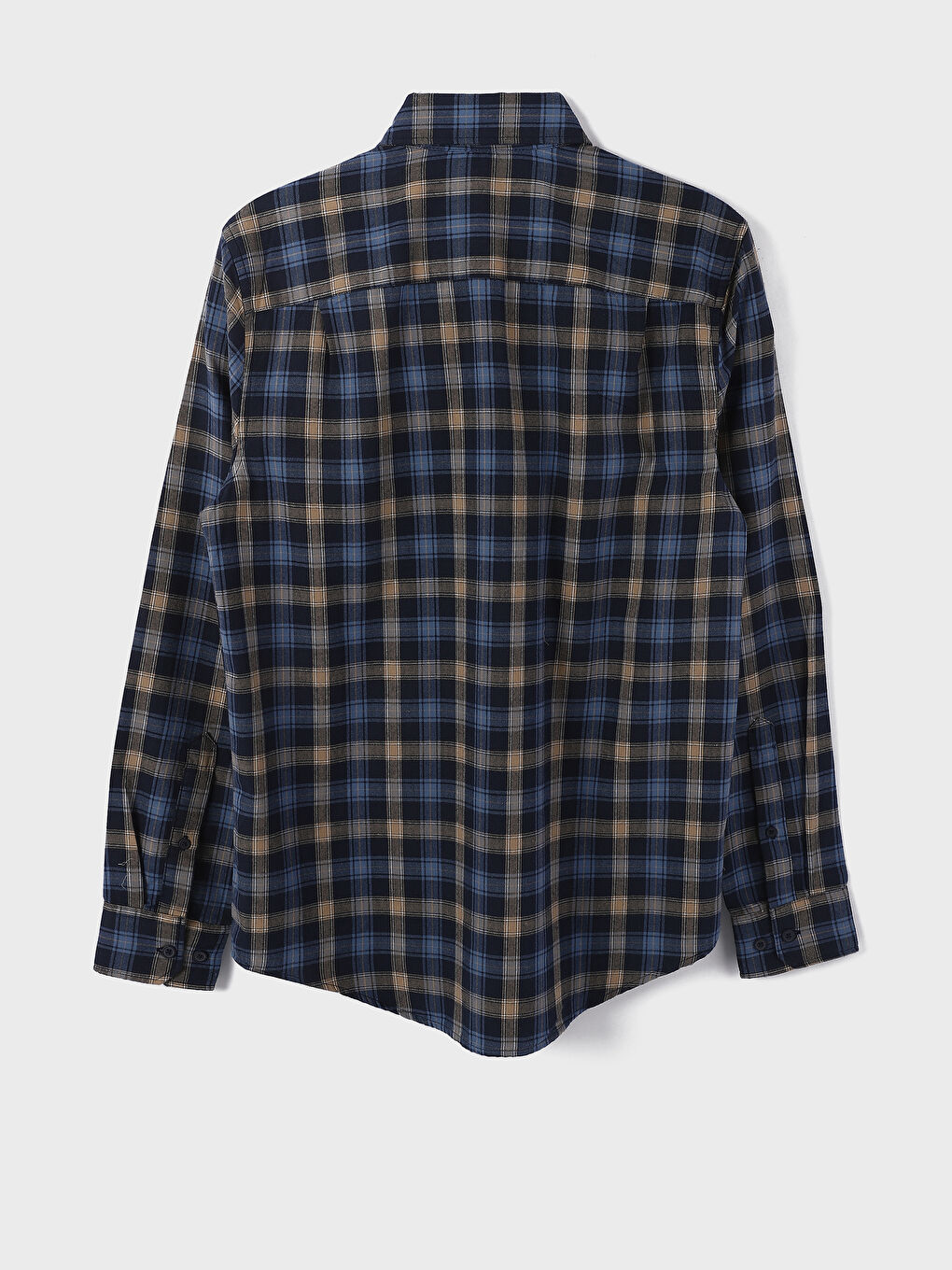 Regular Fit Long Sleeve Plaid Men's Flannel Shirt-6