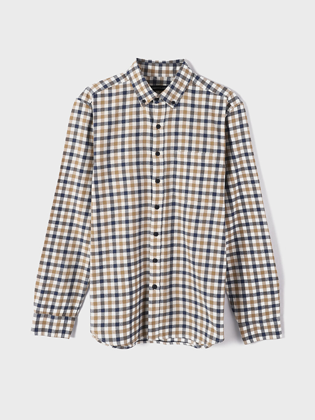 Regular Fit Long Sleeve Plaid Men's Shirt-1