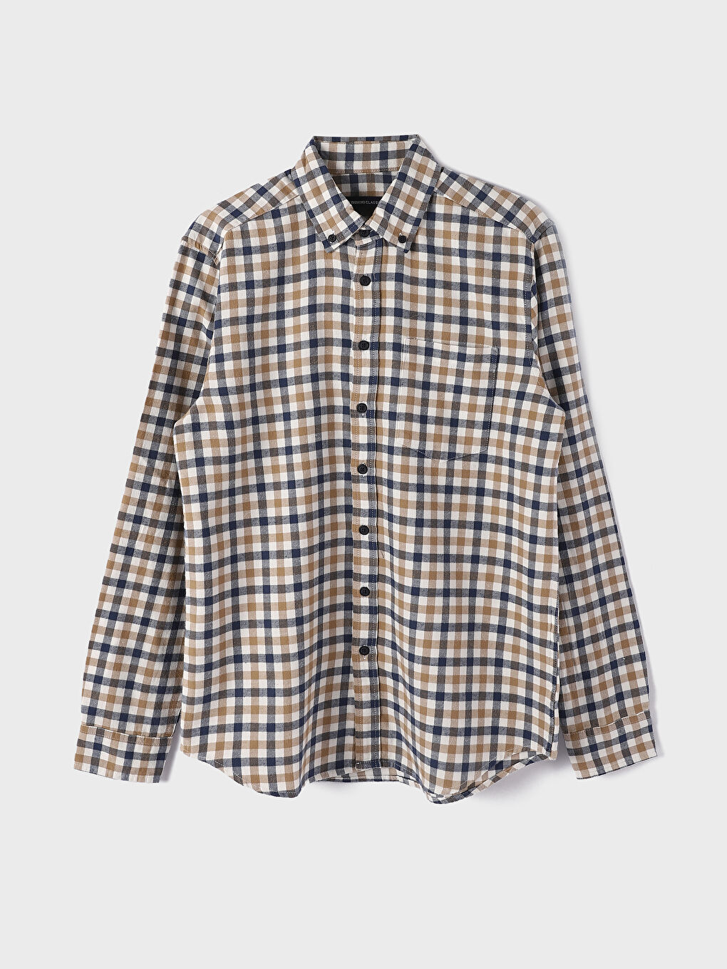 Regular Fit Long Sleeve Plaid Men's Shirt