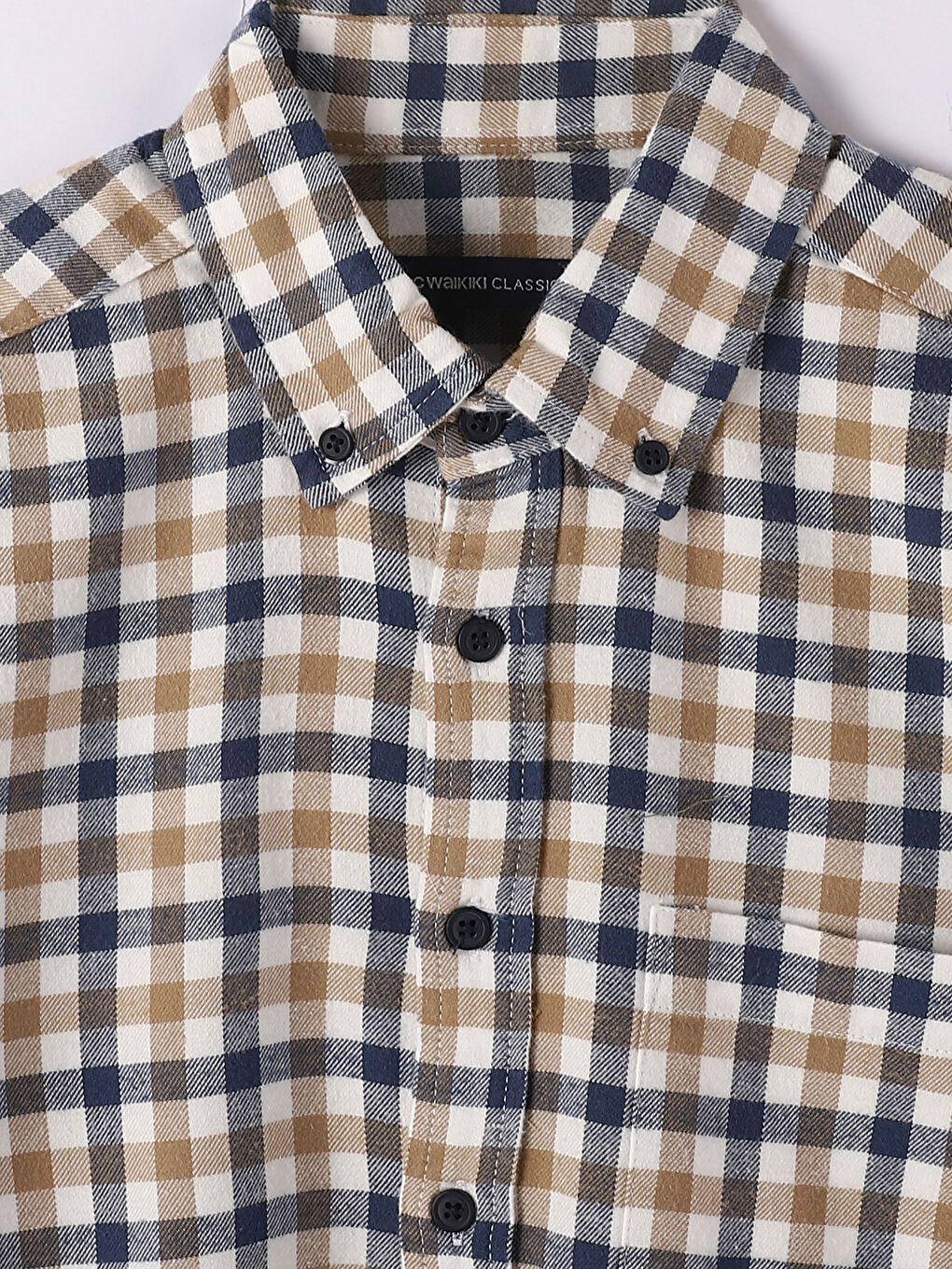 Regular Fit Long Sleeve Plaid Men's Shirt-4