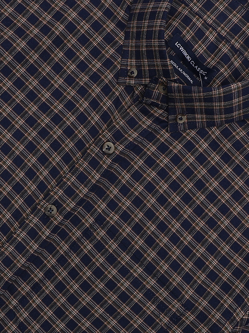 قميص كاروهات كم طويل عادي للرجال-2