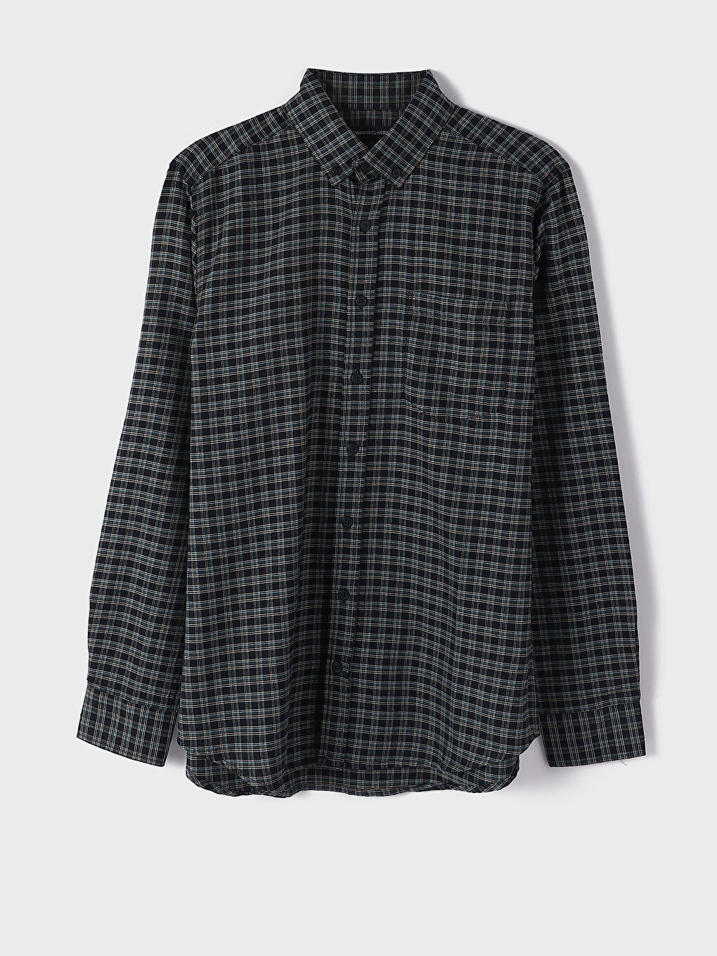 Regular Fit Long Sleeve Plaid Men's Shirt-1