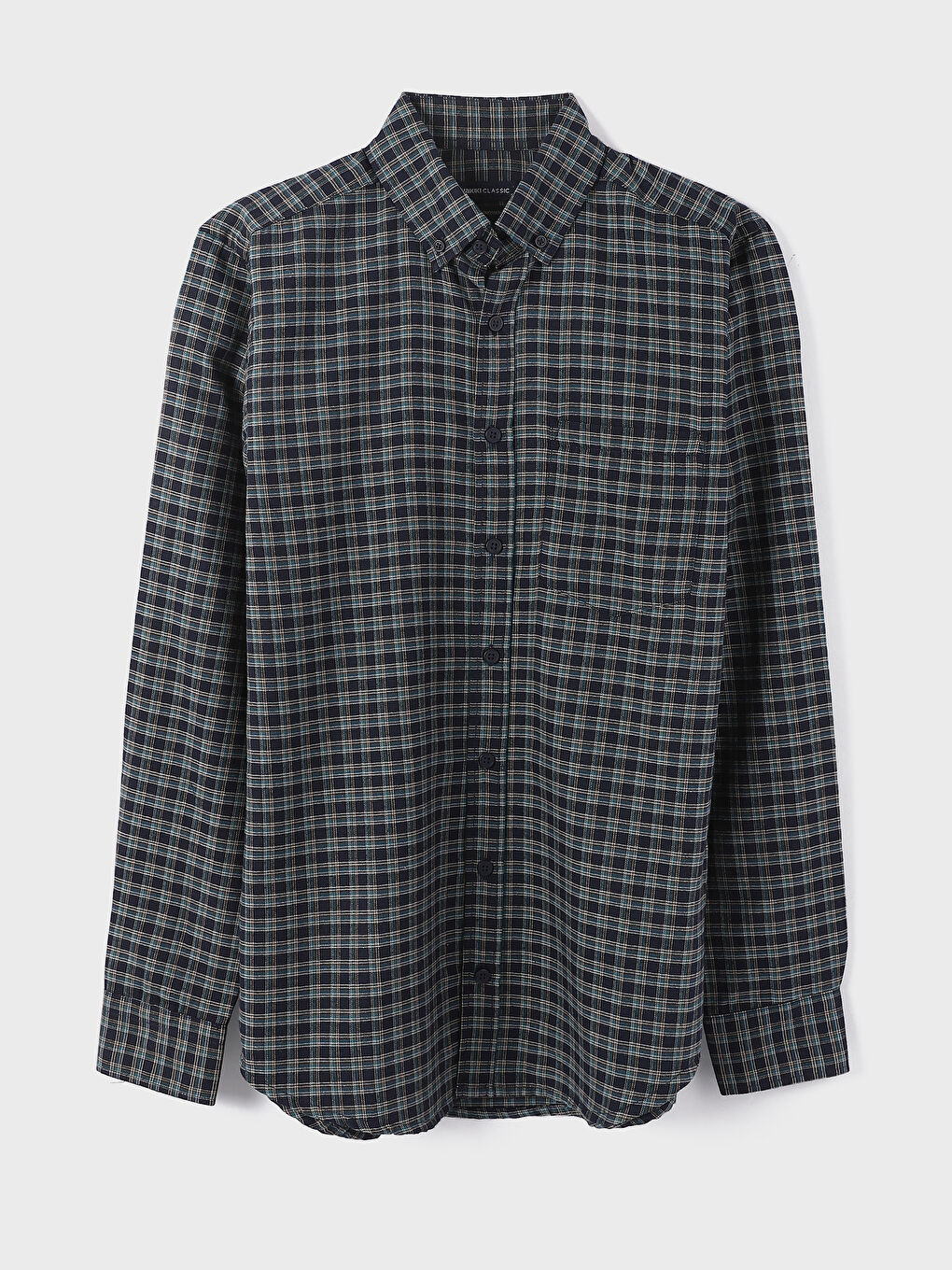 Regular Fit Long Sleeve Plaid Men's Shirt