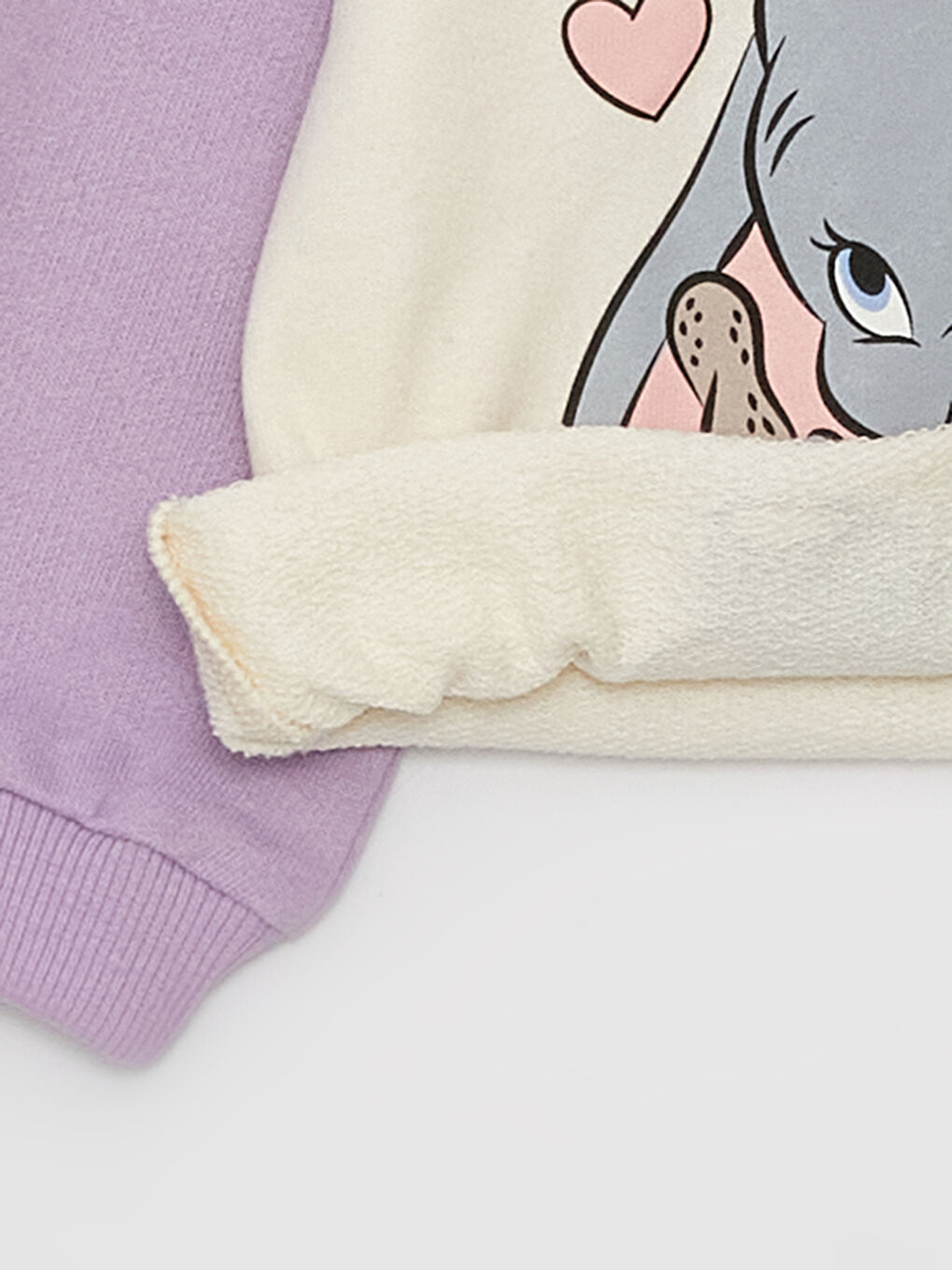 Ekru Bisiklet Yaka Dumbo Baskılı Kız Bebek Sweatshirt-1