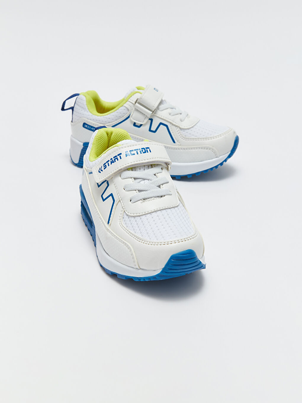 Beyaz Bağcıklı Cırt Cırtlı Erkek Çocuk Spor Ayakkabı-2