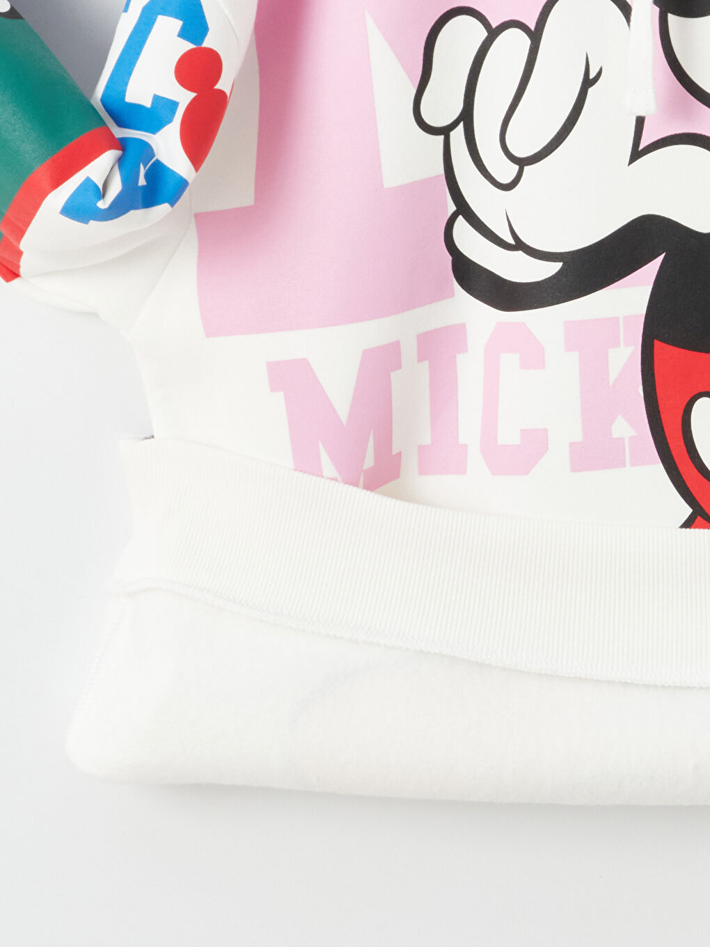 XSIDE Ekru Mickey Mouse Baskılı Oversize Kadın Kalın Hoodie - 6