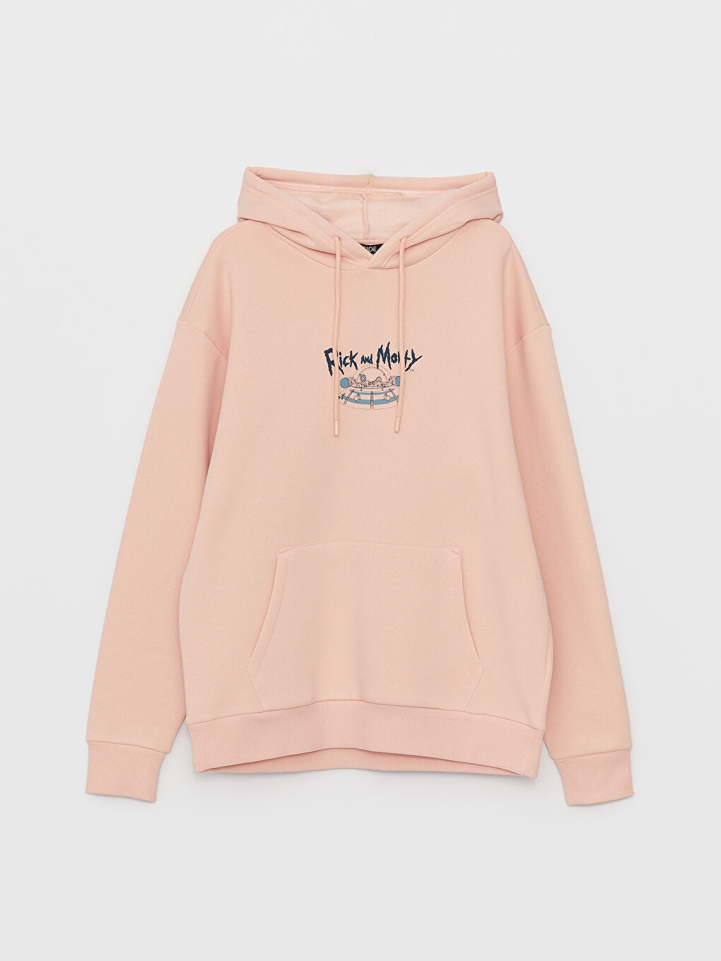 XSIDE Pembe Uzun Kollu Rick and Morty Baskılı Erkek Hoodie - 5