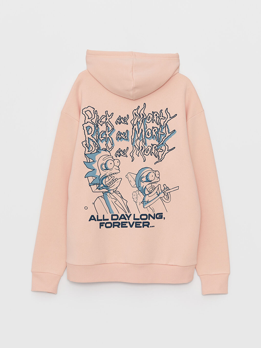 XSIDE Pembe Uzun Kollu Rick and Morty Baskılı Erkek Hoodie - 6