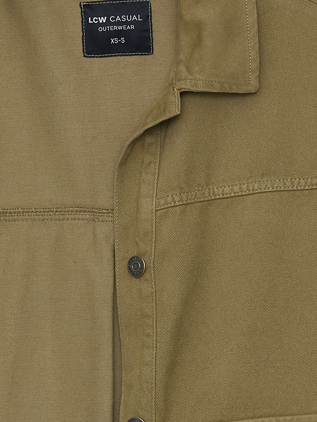 Haki Gömlek Yaka Düz Uzun Kollu Kadın Ceket-6