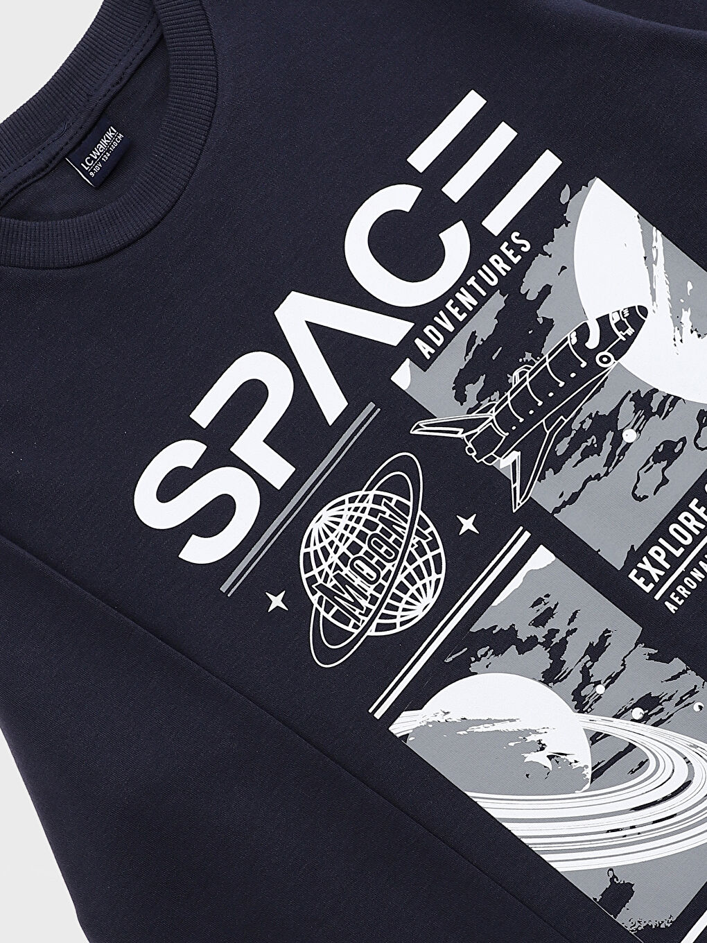Crew Neck Printed Long Sleeve Boys' T-Shirt -W3FS02Z4-R47