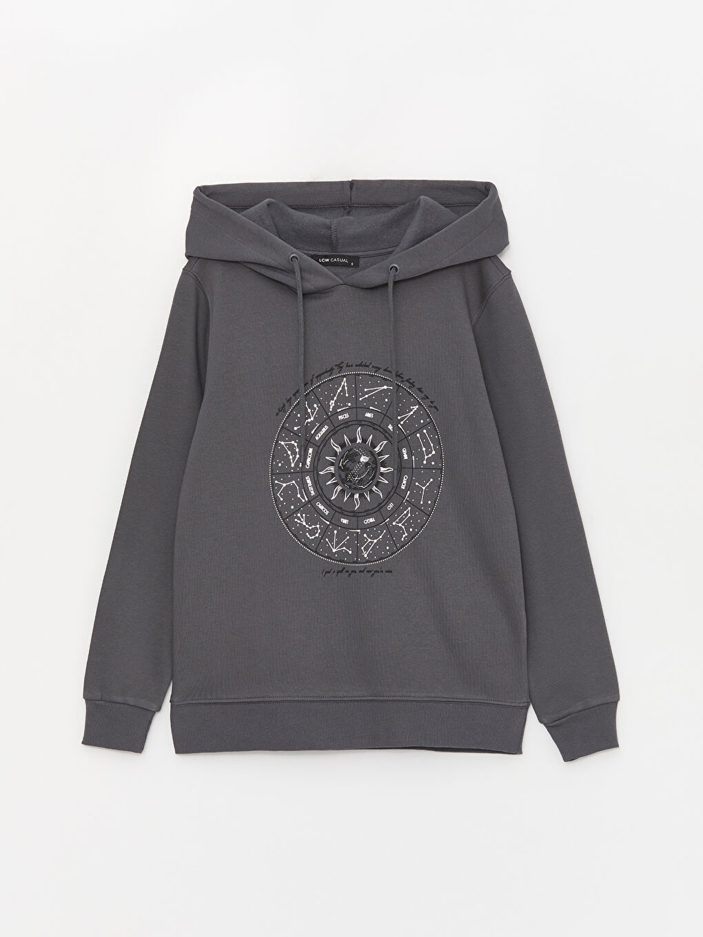 LCW Vision Antrasit Baskılı Uzun Kollu Kadın Hoodie - 5