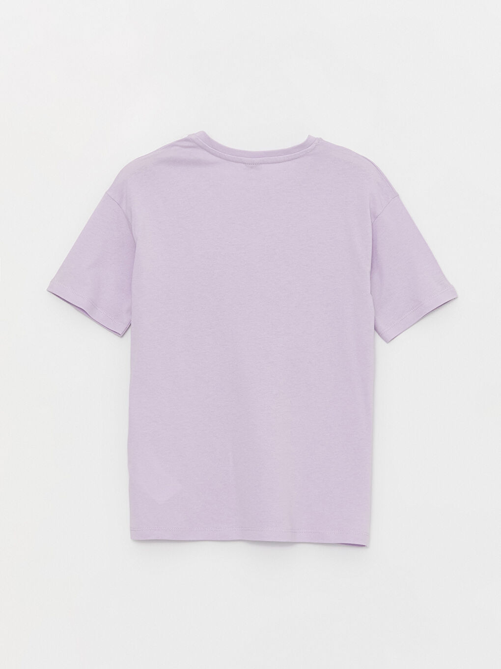 Lila Bisiklet Yaka Baskılı Kısa Kollu Kız Çocuk Tişört-2