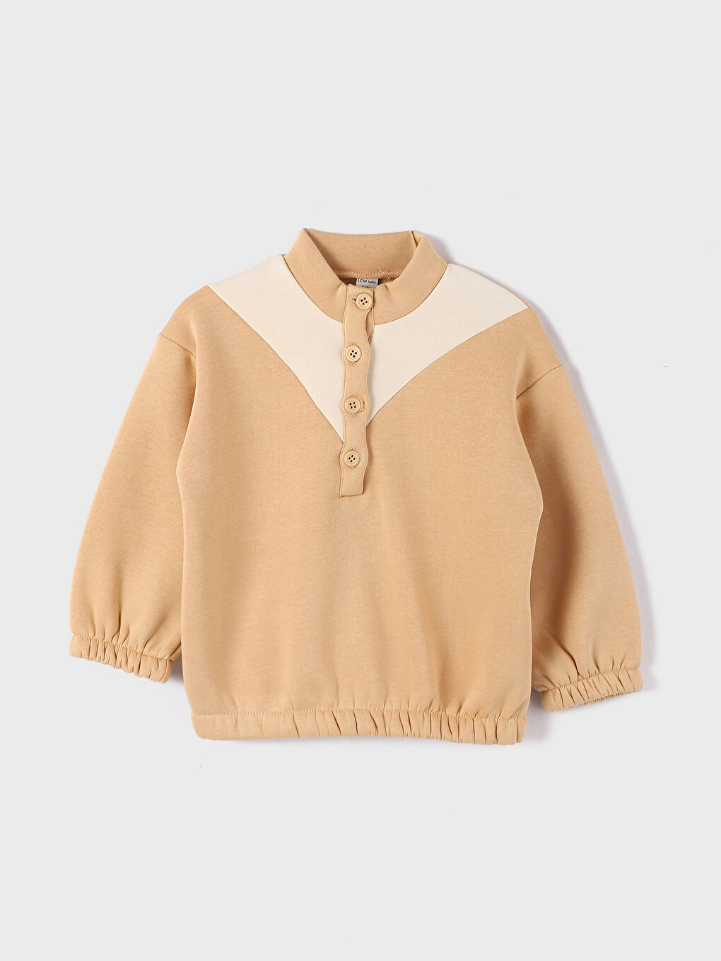 طقم بنات رضع ياقة عالية كم طويل سويت شيرت وبنطال عبوتان-1