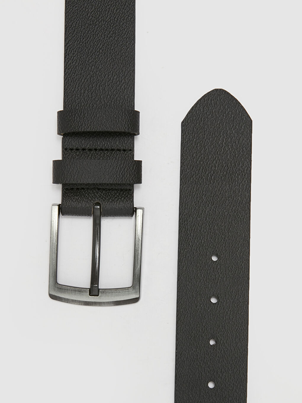 Siyah Deri Görünümlü Erkek Kemer-2