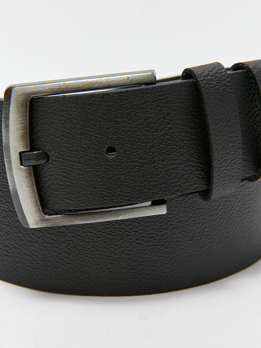 Siyah Deri Görünümlü Erkek Kemer-3