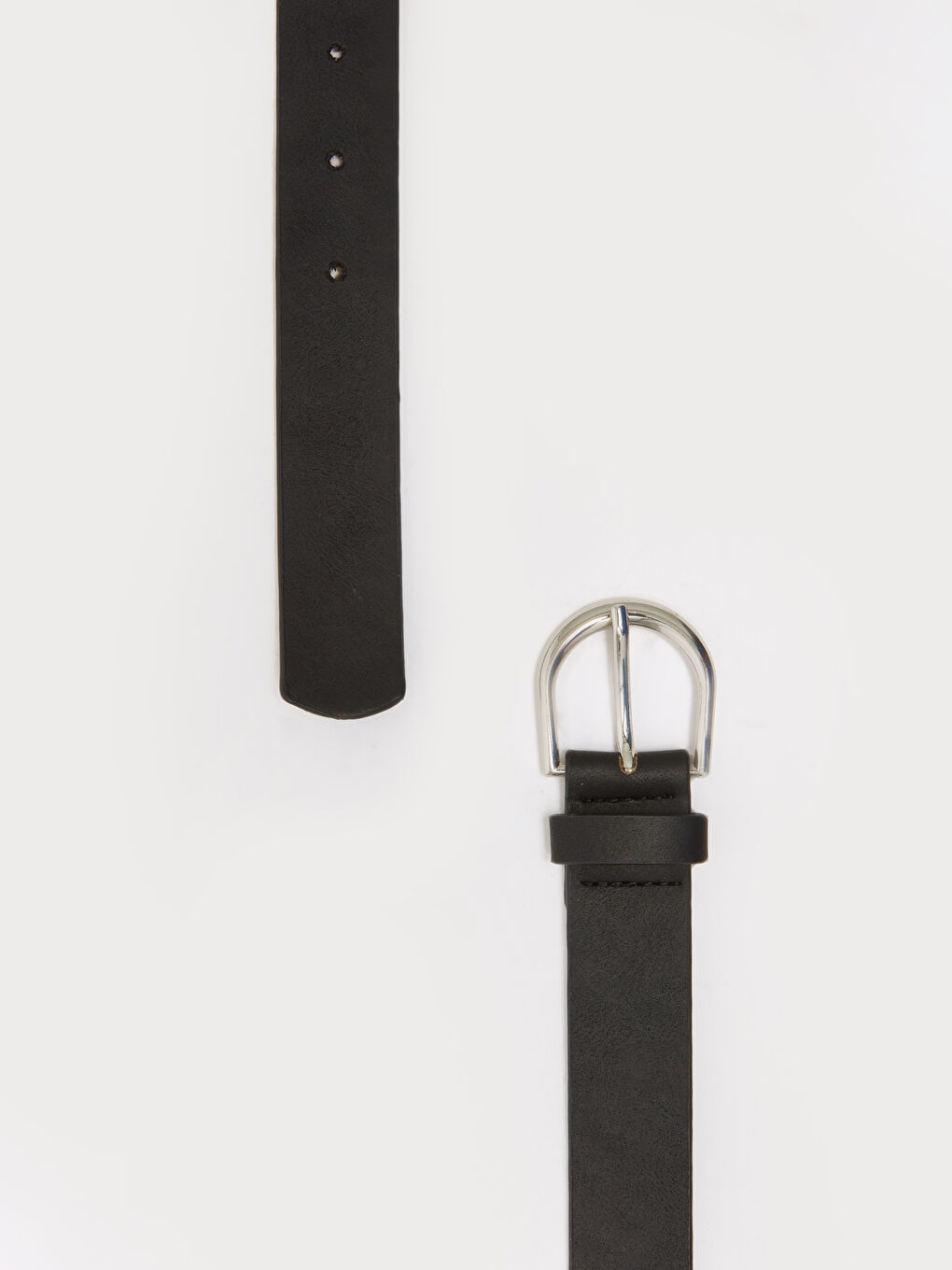 Siyah Deri Görünümlü İnce Kadın Kemer 2'li-3