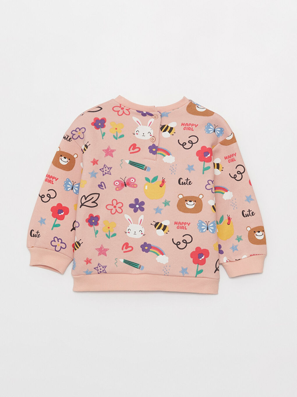 Свитшот с круглым вырезом, длинным рукавом и принтом для малышек девочек-2