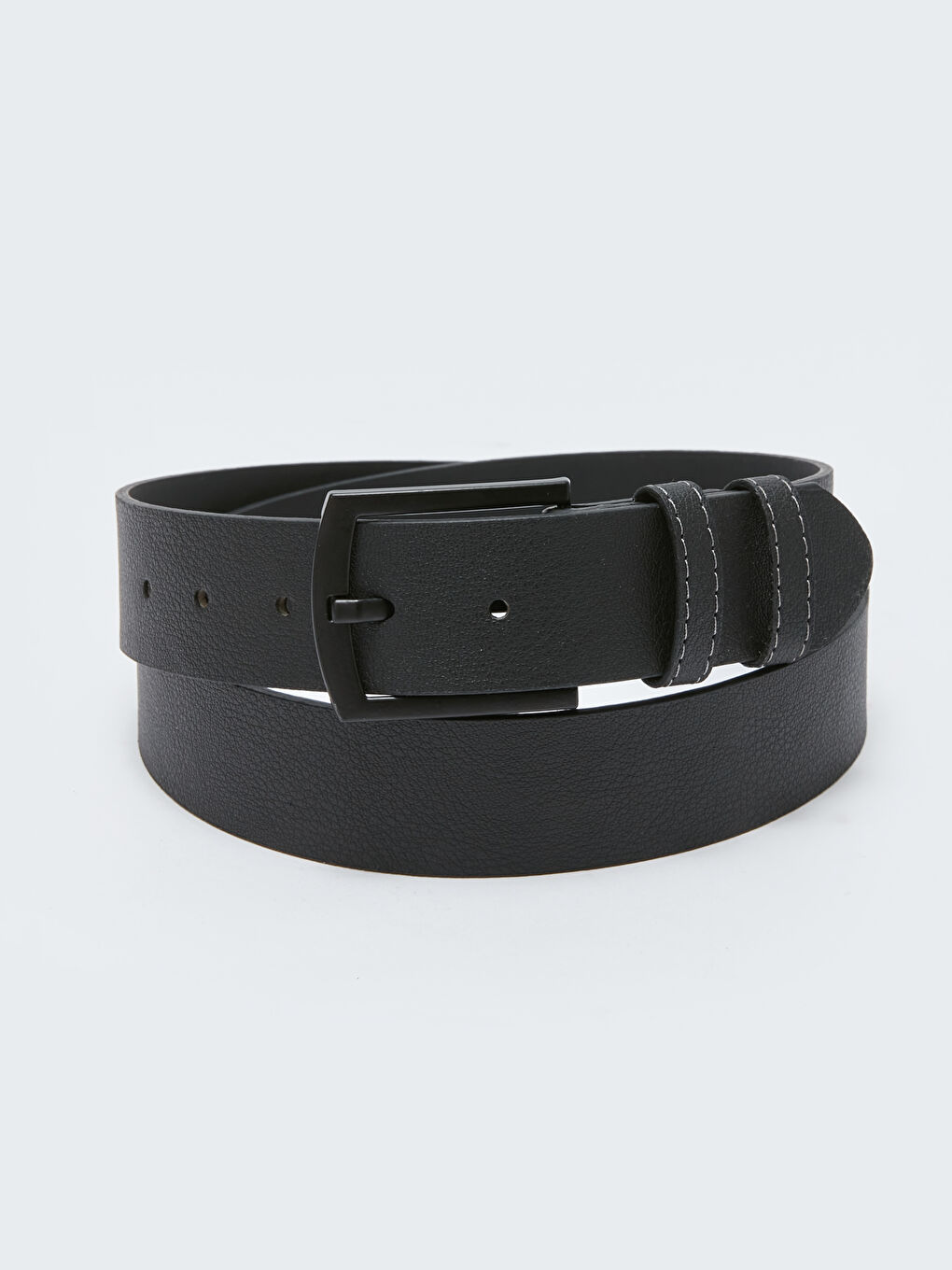 Siyah Deri Görünümlü Erkek Kemer