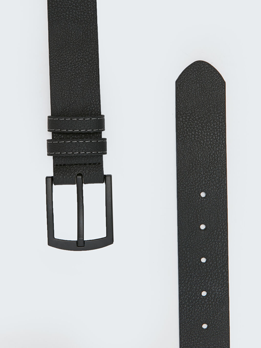 Siyah Deri Görünümlü Erkek Kemer-1