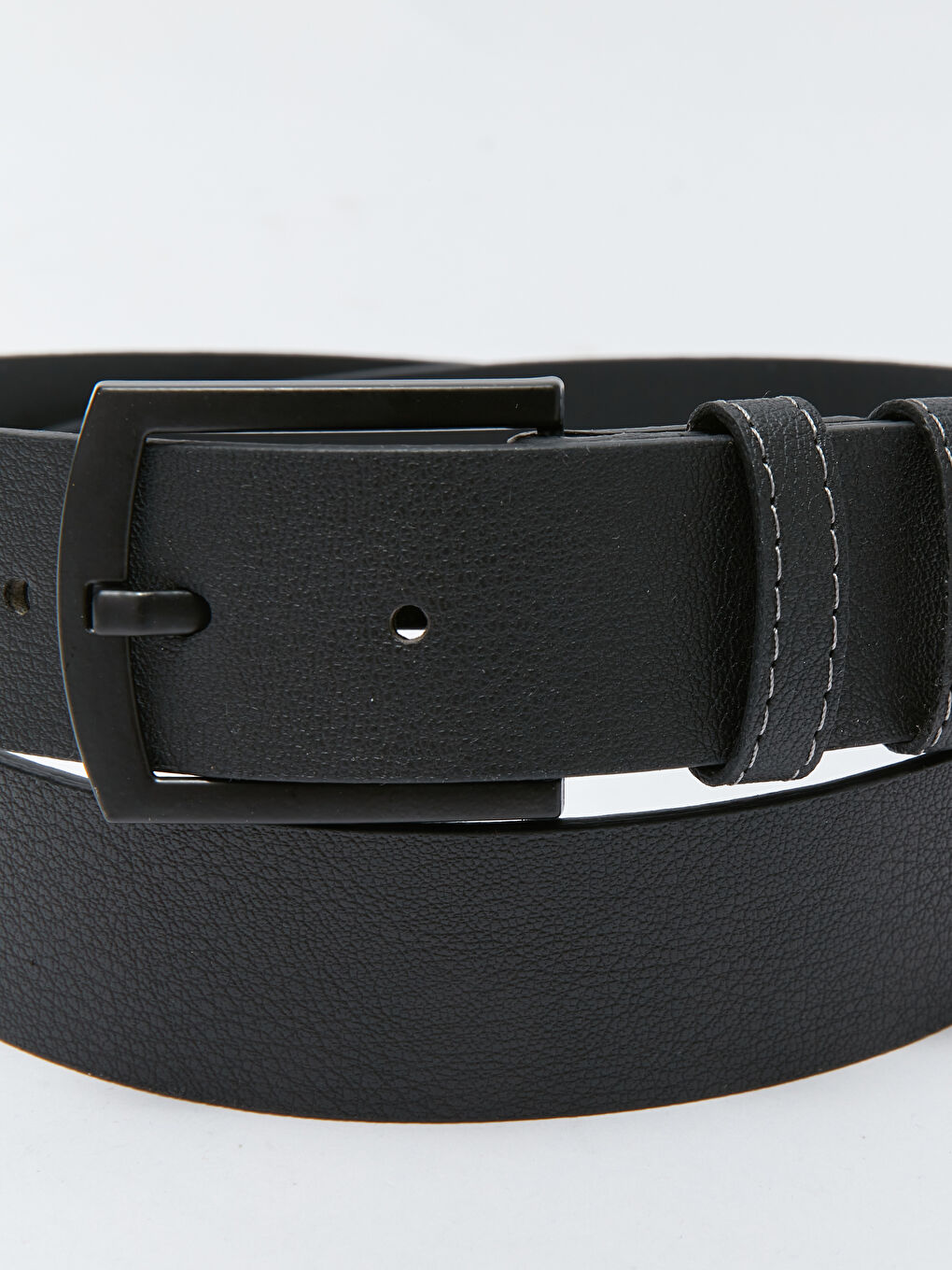 Siyah Deri Görünümlü Erkek Kemer-3