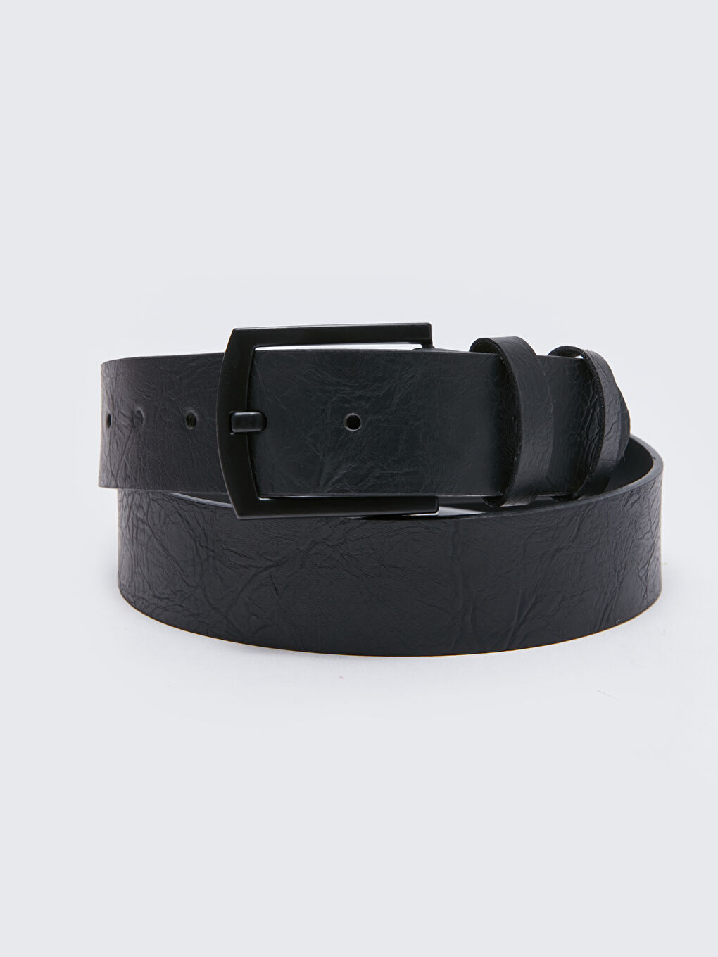 Siyah Deri Görünümlü Erkek Kemer