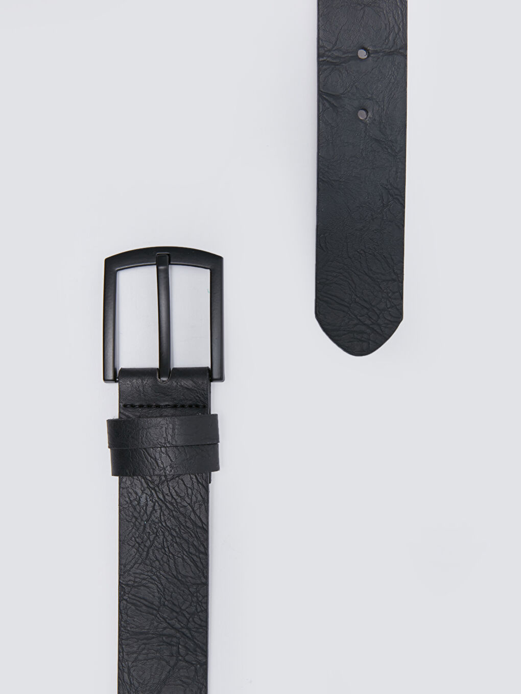 Siyah Deri Görünümlü Erkek Kemer-2