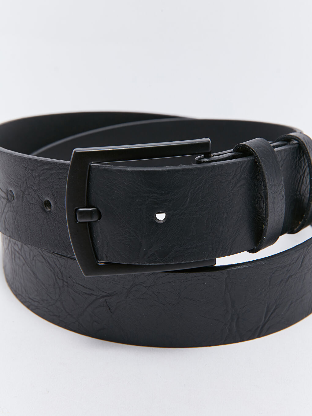 Siyah Deri Görünümlü Erkek Kemer-3