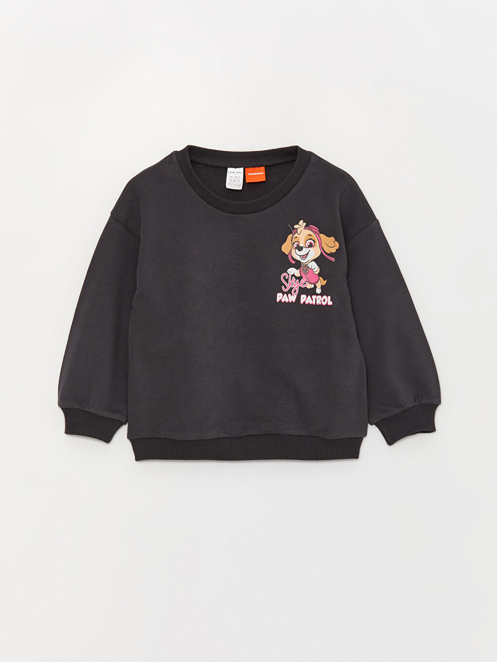 Gri Bisiklet Yaka Paw Patrol Baskılı Kız Bebek Sweatshirt ve Tayt 2'li Takım-1