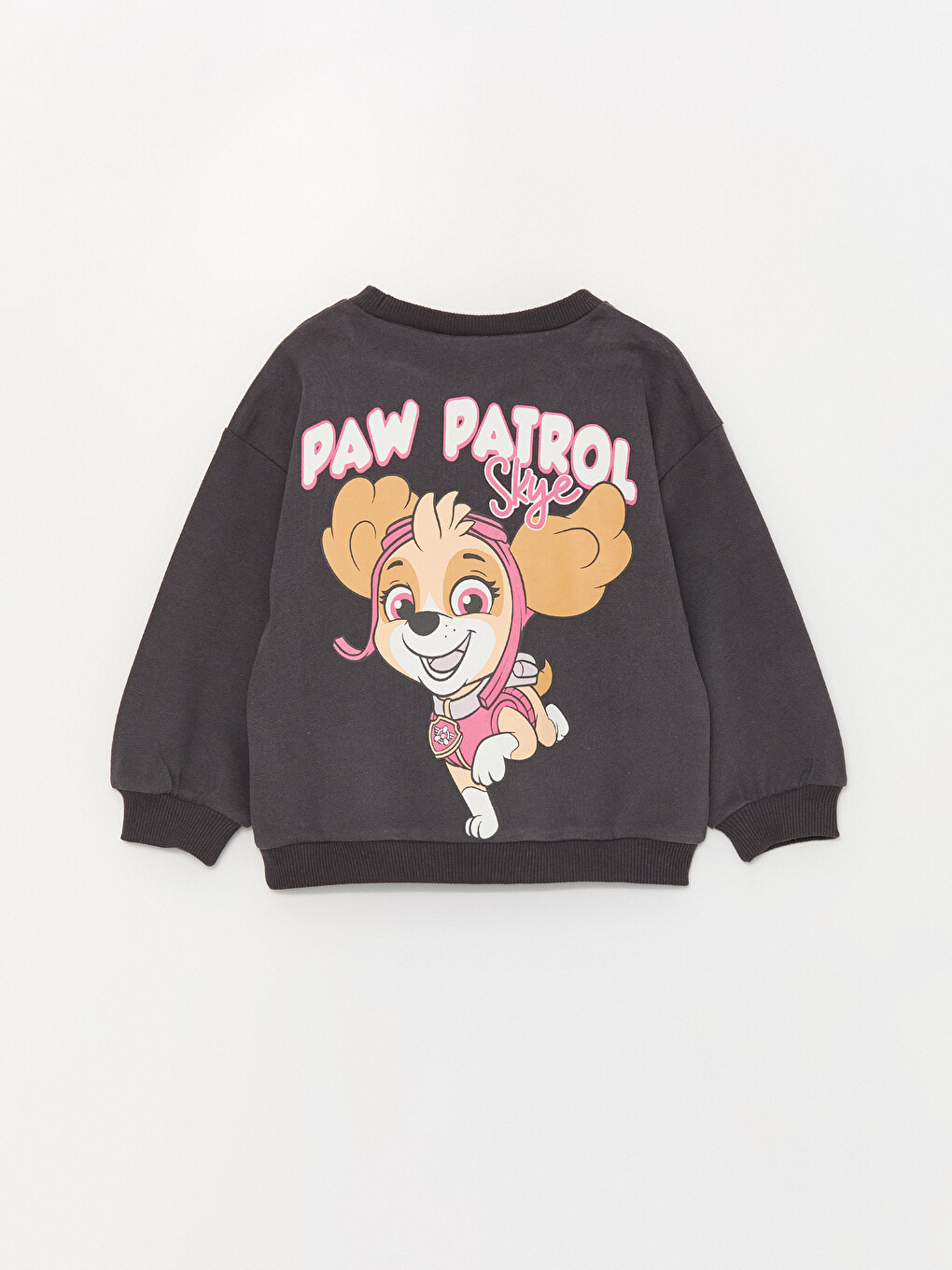 Gri Bisiklet Yaka Paw Patrol Baskılı Kız Bebek Sweatshirt ve Tayt 2'li Takım-3
