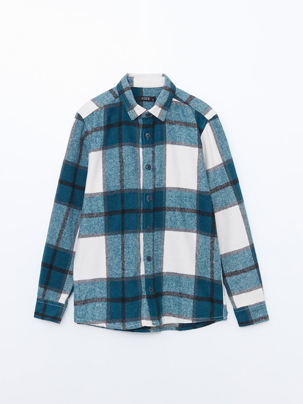 XSIDE Regular Fit Long Sleeve Plaid Men's Flannel Shirt -W3FV25Z8-LNK