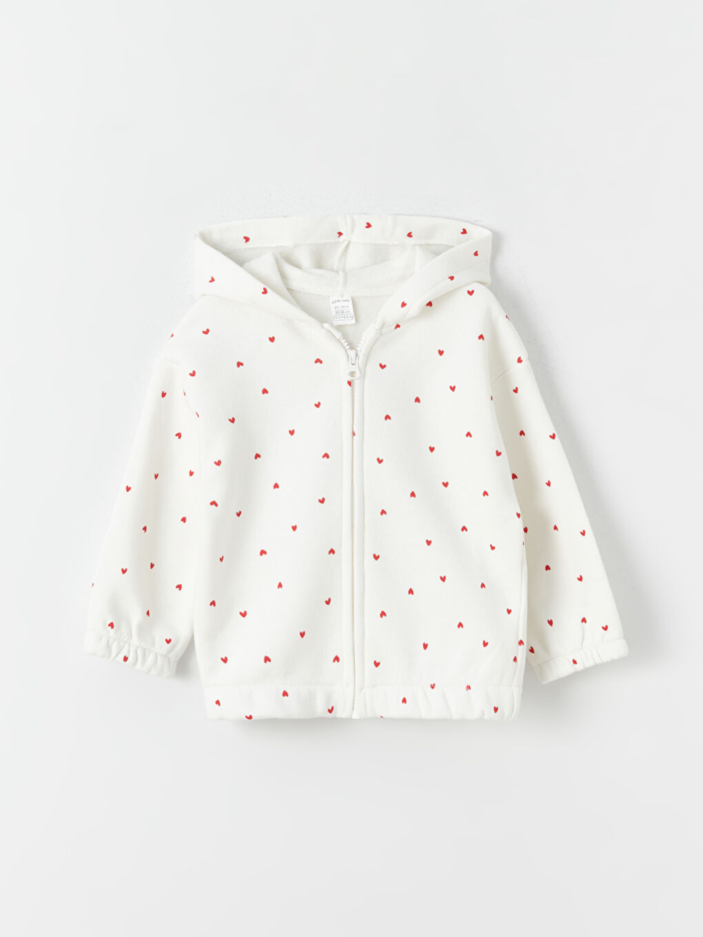 Hooded Long Sleeve Printed Baby Girl Zippered Sweatshirt
