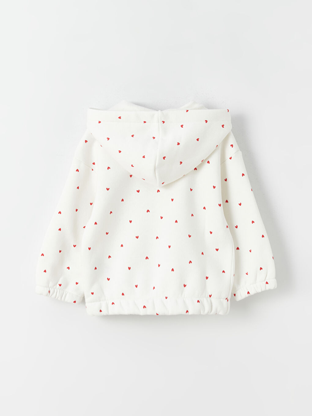 Hooded Long Sleeve Printed Baby Girl Zippered Sweatshirt-1