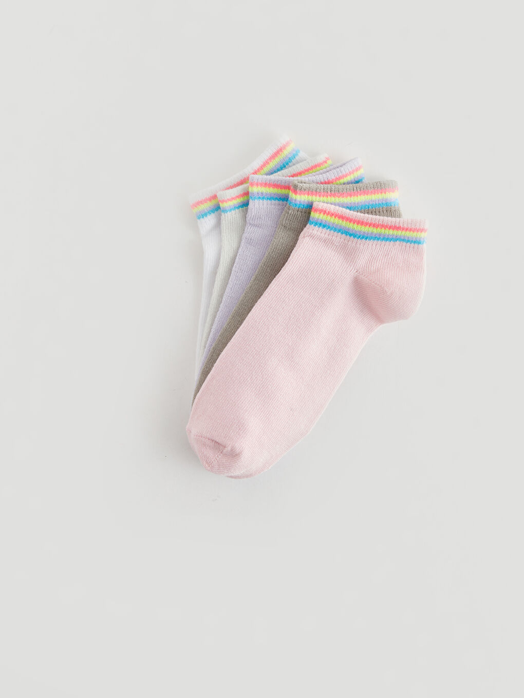 Chaussettes Booties Bloc de Couleurs pour Filles Lot de 5 Pièces-1