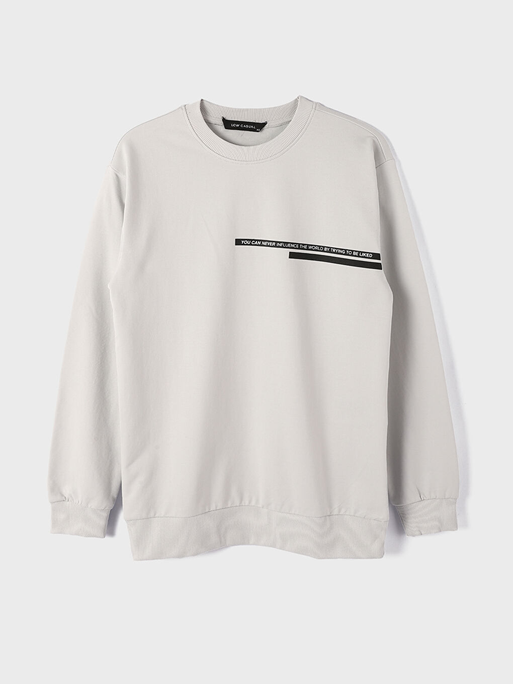 سويت شيرت تخين مطبوع بياقة دائرية للرجال