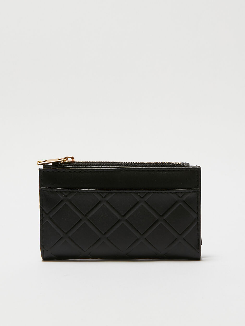 Siyah Deri Görünümlü Kadın Cüzdan