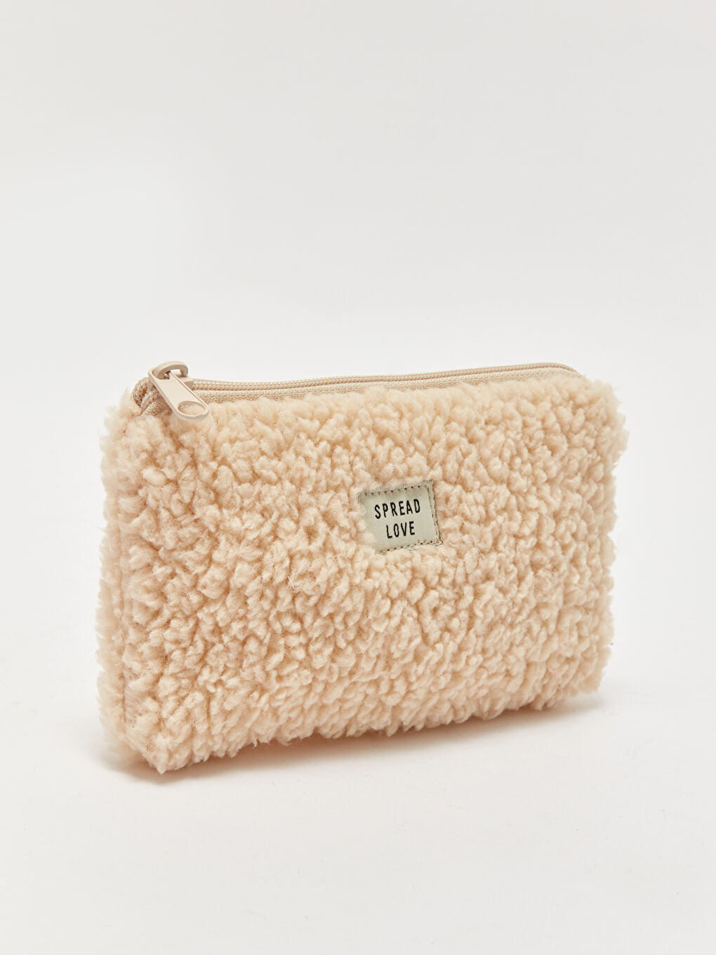 Bej Kürklü Kadın Cüzdan-1