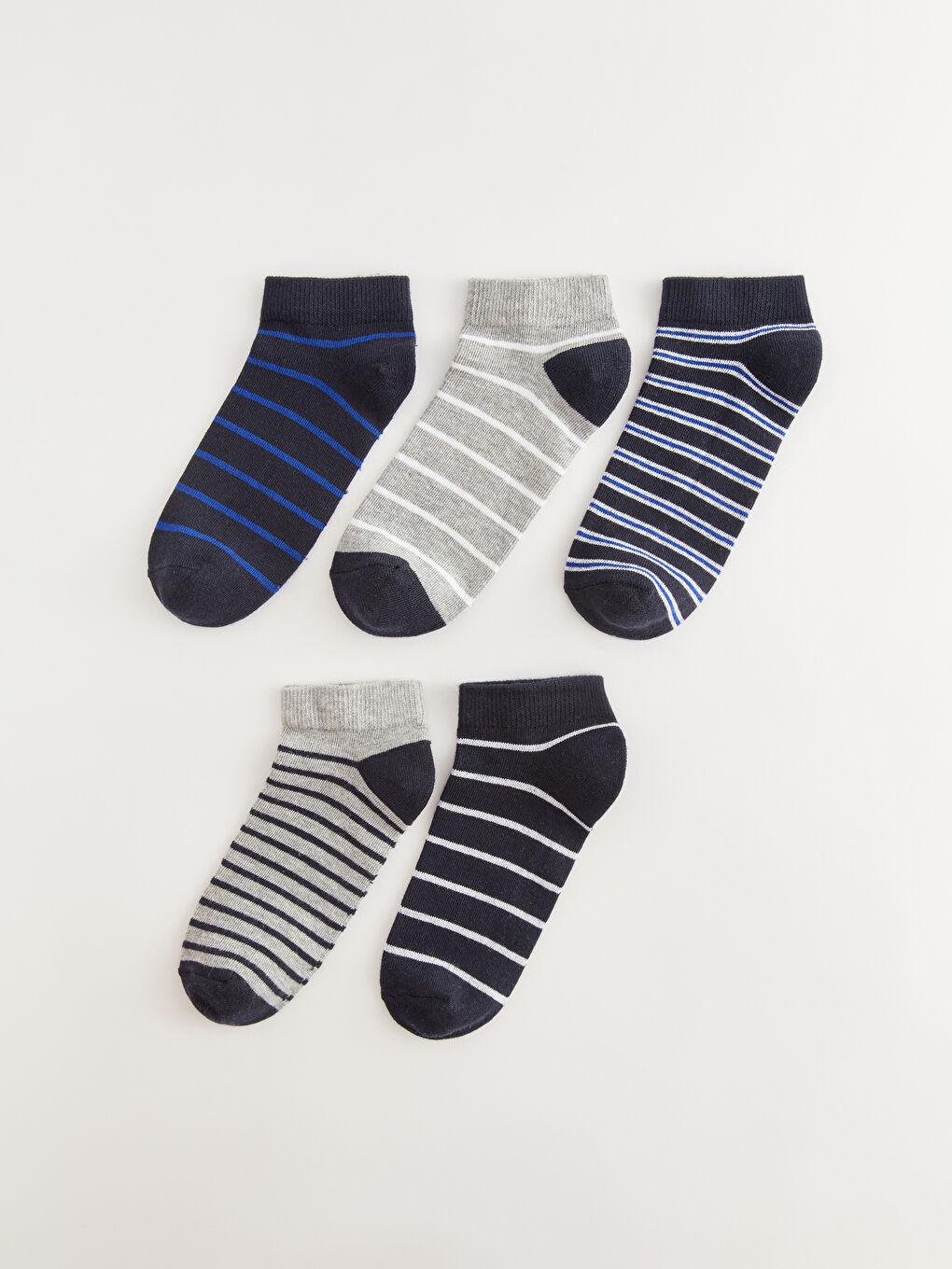 Striped Boys' Trainer Socks 5 Pack